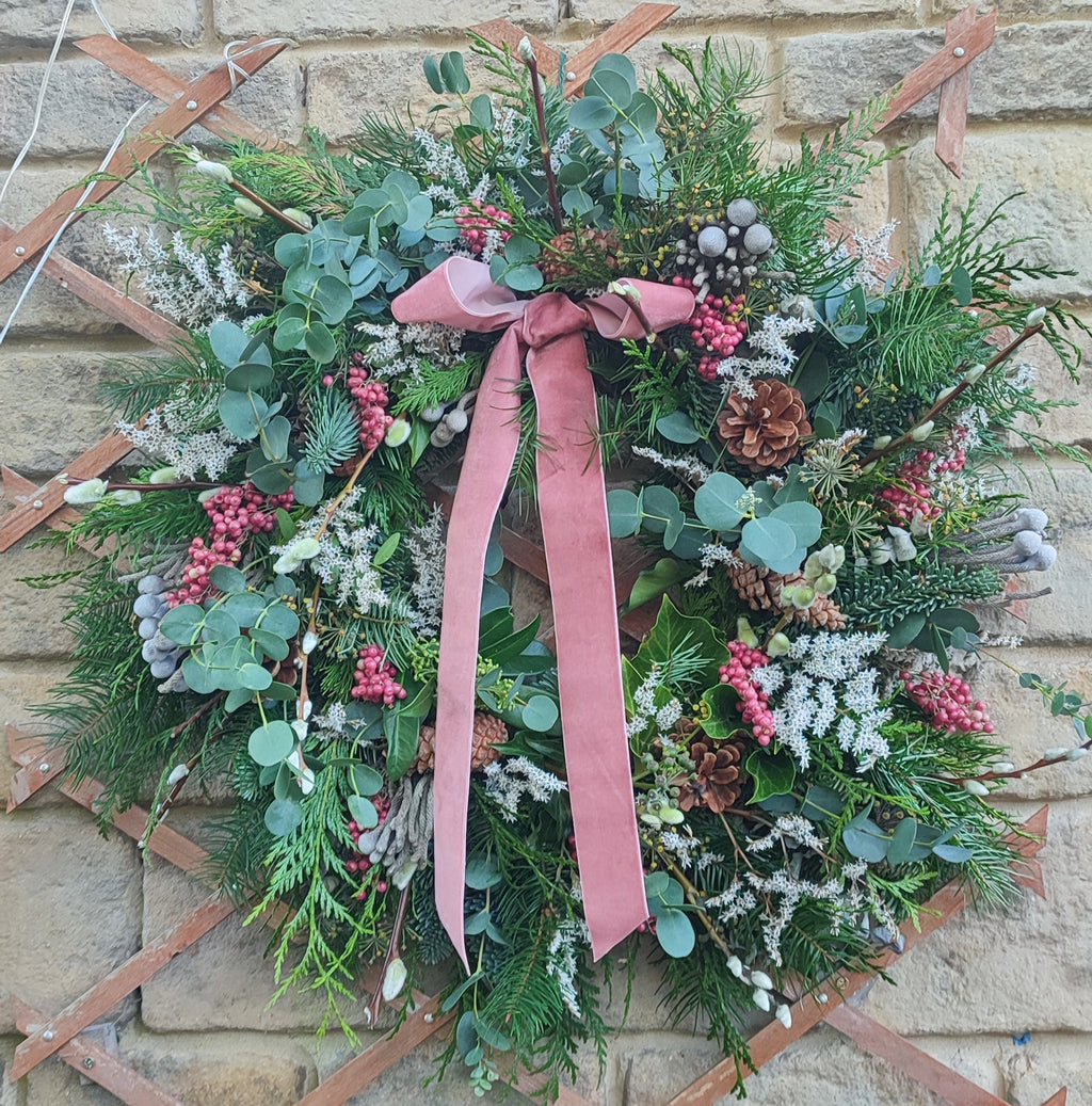 Frosted Morning Wreath - Pink